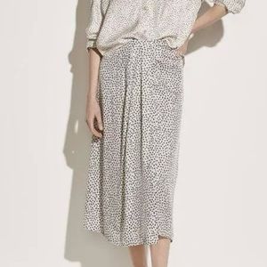 NEW Vince Women Star Dot Drape Silk Blend Midi Skirt 4